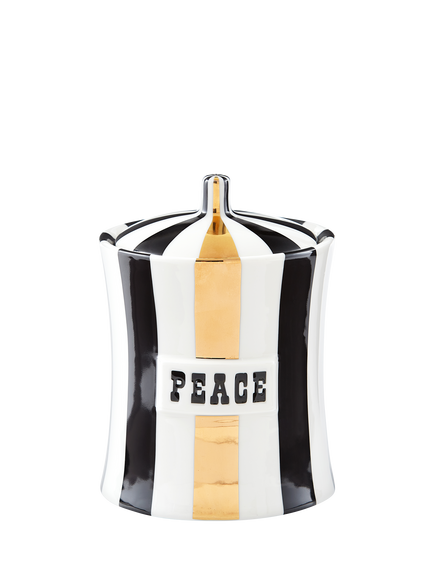 Jonathan Adler Vice Peace Porcelain Canister, Black/Gold, Black / Gold