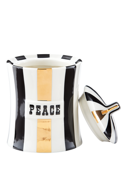 Jonathan Adler Vice Peace Porcelain Canister, Black/Gold - view 2, Black / Gold