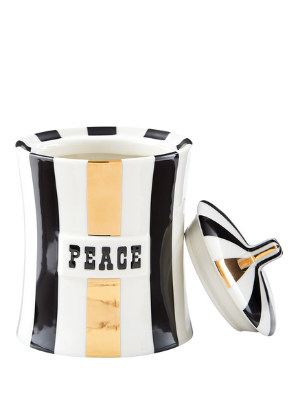 Jonathan Adler Vice Peace Porcelain Canister, Black/Gold - view 2, Black / Gold