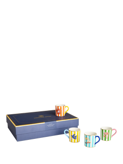 Jonathan Adler Playa Porcelain Espresso Cups & Saucers, Set of 4, 90ml, Multi - view 2, Multi