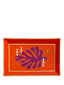 Jonathan Adler Playa Seaside Porcelain Tray, Red, Red