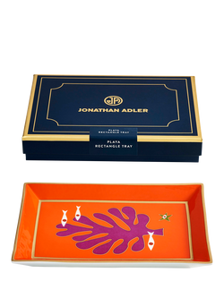 Jonathan Adler Playa Seaside Porcelain Tray, Red - view 2, Red