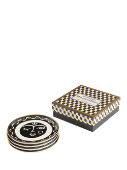 Jonathan Adler Marseilles Porcelain Plates, Set of 4, 16cm, Black/Gold - view 2, Gold