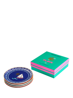 Jonathan Adler Playa Small Porcelain Plates, Set of 4, 16cm, Multi - view 2, Multi