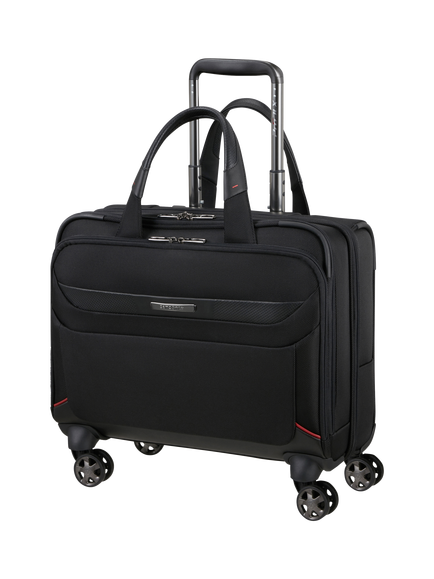 Samsonite PRO-DLX 6 8-Wheel Spinner Laptop Bag, 26L, Black, Black