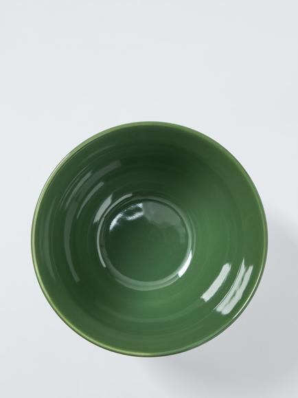 John Lewis Christmas Foliage Fine China Pudding Basin, 1L, Green - view 2, Green