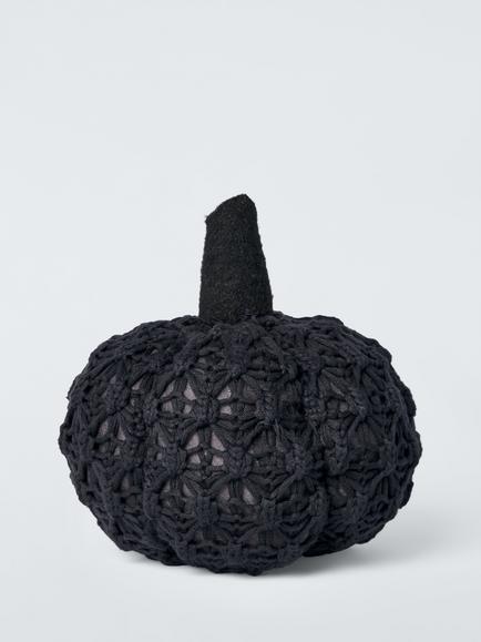 John Lewis Large Knitted Pumpkin, Black, Black