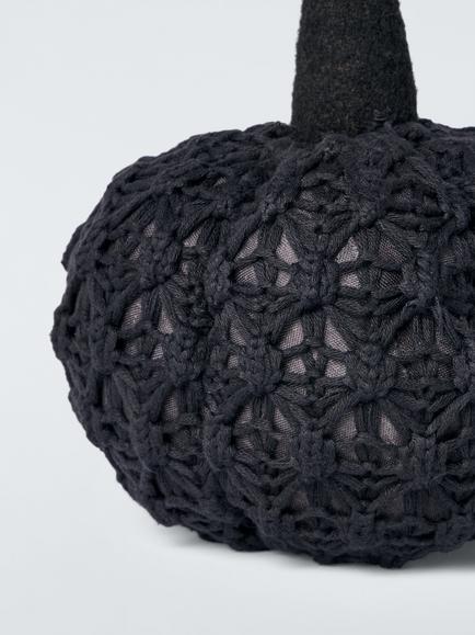 John Lewis Large Knitted Pumpkin, Black - view 2, Black