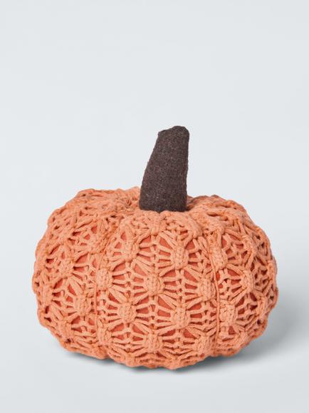 John Lewis Knitted Medium Pumpkin Decoration, Orange, Orange