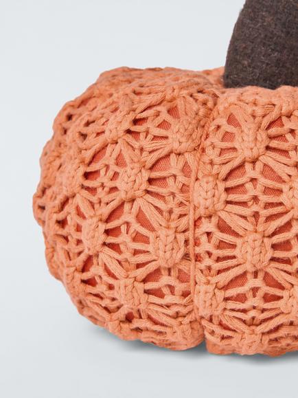 John Lewis Knitted Medium Pumpkin Decoration, Orange - view 2, Orange