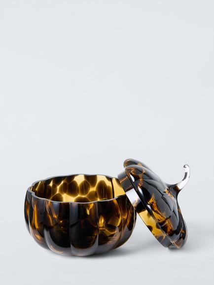 John Lewis Tortoiseshell Glass Lidded Bowl - view 2, Tortoise Shell
