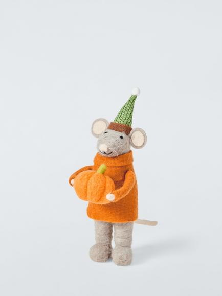John Lewis Autumn Mouse Felt Room Decoration, Orange