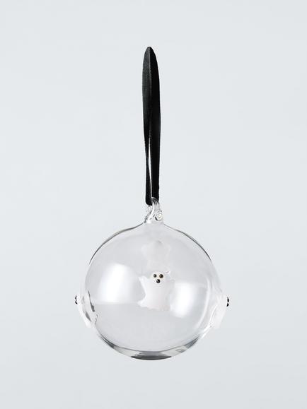 John Lewis Glass Ghost Inlay Bauble, White, White