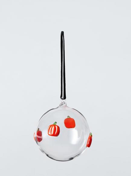 John Lewis Glass Pumpkin Inlay Bauble, Orange, Orange