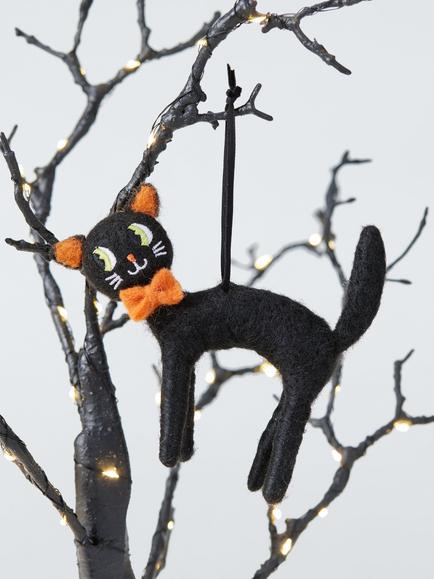 John Lewis Felt Cat Tree Decoration - view 2, Black
