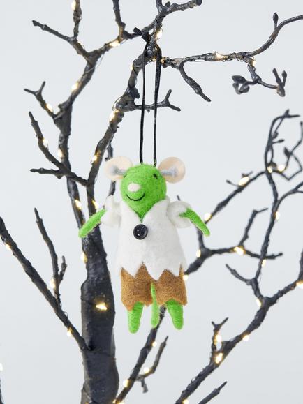 John Lewis Frankenstein Mouse Felt Tree Decoration - view 2, Multi