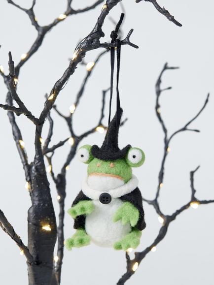 John Lewis Felt Frog Tree Decoration - view 2, Green