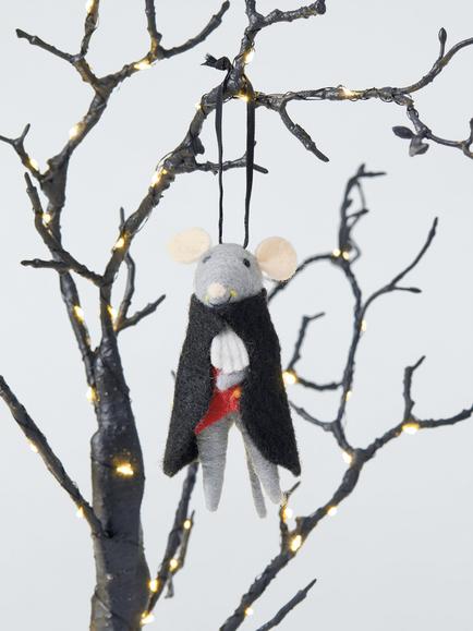 John Lewis Vampire Mouse Felt Tree Decoration - view 2, Multi