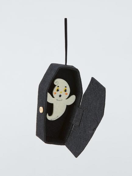 John Lewis Ghost in Coffin Felt Tree Decoration, Black