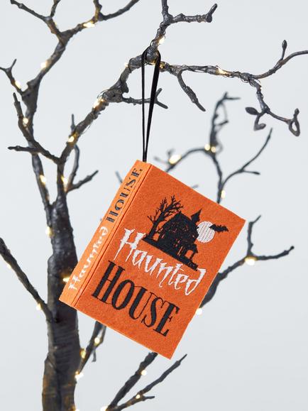 John Lewis Haunted House Book Felt Tree Decoration - view 2, Orange