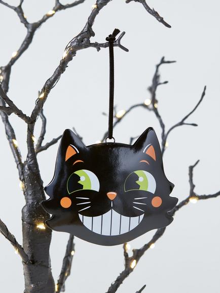 John Lewis Cat Face Metal Tree Decoration - view 2, Black