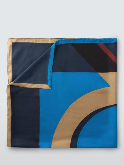 John Lewis Heritage Pure Silk Scarf, Navy Multi, Navy Multi