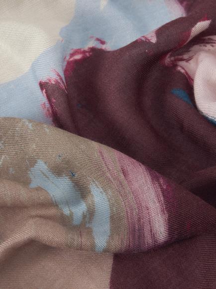 John Lewis Colourblock Modal & Wool Blend Scarf, Blue Multi - view 2, Blue Multi