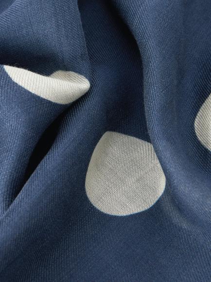 John Lewis Dot Modal & Wool Blend Scarf, Navy - view 2, Navy