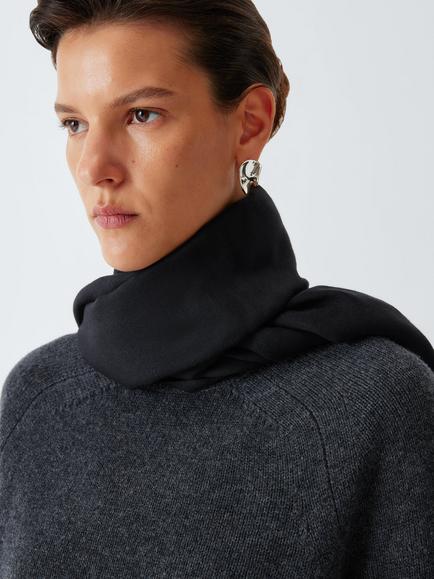 John Lewis Wrap Modal & Wool Blend Scarf, Black, Black