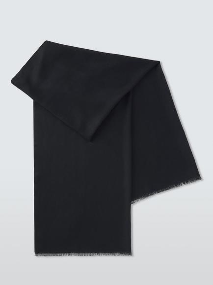 John Lewis Wrap Modal & Wool Blend Scarf, Black - view 2, Black