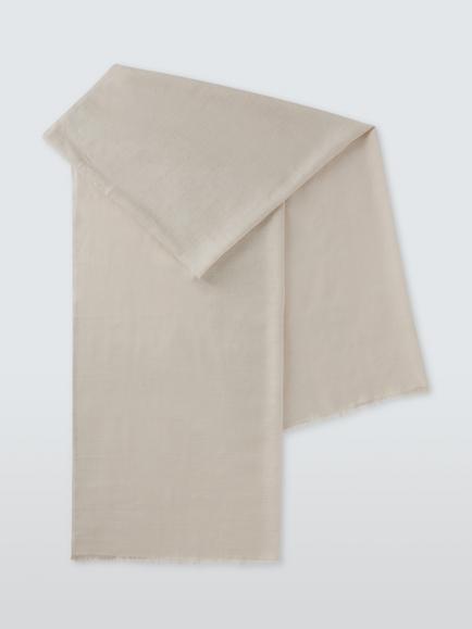 John Lewis Wrap Modal & Wool Blend Scarf, Champagne - view 2, Champagne