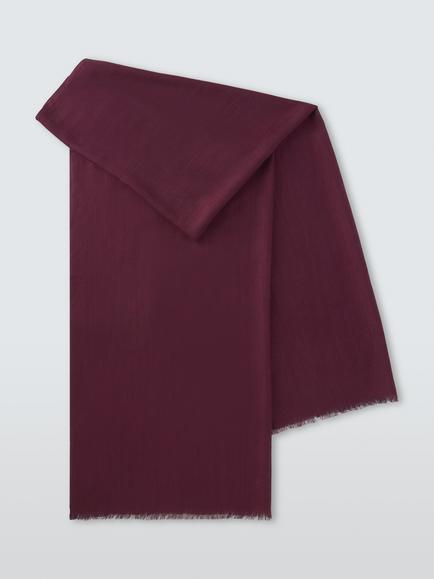 John Lewis Wrap Modal & Wool Blend Scarf, Fig, Fig