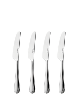 Robert Welch Kingham Bright Stainless Steel Butter Knives, Set of 4, Silver