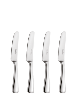 Robert Welch Malvern Bright Stainless Steel Butter Knives, Set of 4, Silver