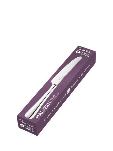 Robert Welch Malvern Bright Stainless Steel Table Knives, Set of 4 - view 2, Silver