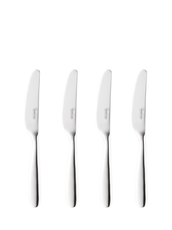 Robert Welch Stanton Bright Stainless Steel Butter Knives, Set of 4, Silver