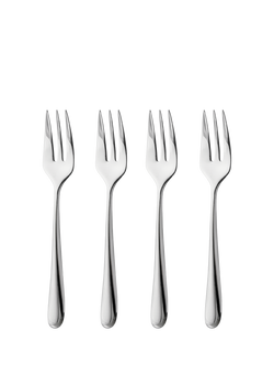 Robert Welch Kingham Bright Stainless Steel Pastry Forks, Set of 4, Silver