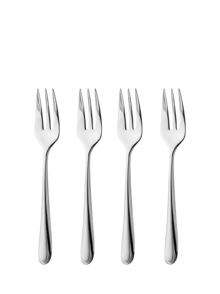 Robert Welch Kingham Bright Stainless Steel Pastry Forks, Set of 4, Silver