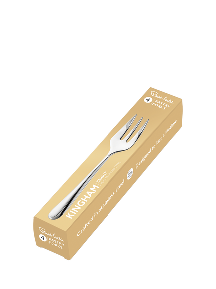 Robert Welch Kingham Bright Stainless Steel Pastry Forks, Set of 4 - view 2, Silver