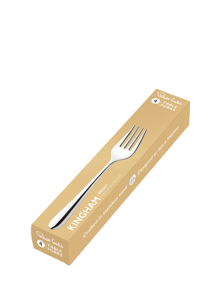Robert Welch Kingham Bright Stainless Steel Table Forks, Set of 4 - view 2, Silver