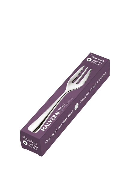 Robert Welch Malvern Bright Stainless Steel Pastry Forks, Set of 4 - view 2, Silver