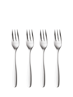 Robert Welch Stanton Bright Stainless Steel Pastry Forks, Set of 4, Silver