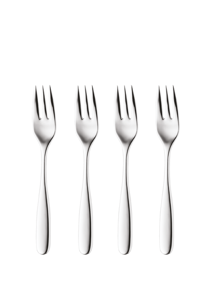 Robert Welch Stanton Bright Stainless Steel Pastry Forks, Set of 4, Silver