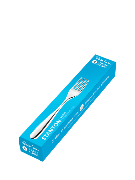Robert Welch Stanton Bright Stainless Steel Table Forks, Set of 4 - view 2, Silver