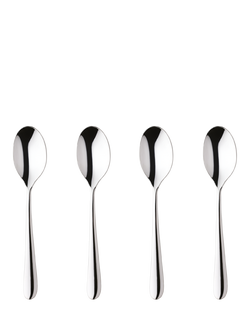 Robert Welch Kingham Bright Stainless Steel Espresso Coffee Spoons, Set of 4, Silver