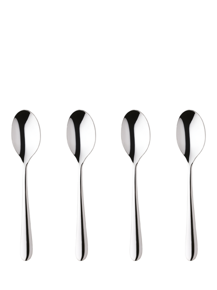 Robert Welch Kingham Bright Stainless Steel Espresso Coffee Spoons, Set of 4, Silver