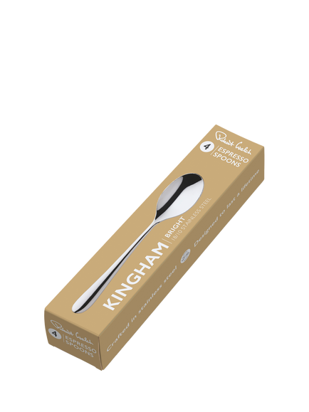 Robert Welch Kingham Bright Stainless Steel Espresso Coffee Spoons, Set of 4 - view 2, Silver