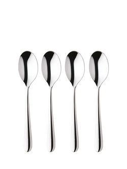 Robert Welch Kingham Bright Stainless Steel Dessert Spoons, Set of 4, Silver
