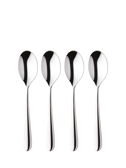 Robert Welch Kingham Bright Stainless Steel Dessert Spoons, Set of 4, Silver