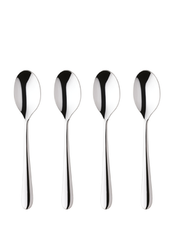 Robert Welch Kingham Bright Stainless Steel English Teaspoons, Set of 4, Silver